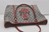 Authentic GUCCI Heart Tattoo Shoulder Tote Bag GG PVC Enamel 197953 Navy 6539I