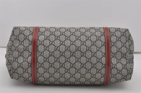 Authentic GUCCI Heart Tattoo Shoulder Tote Bag GG PVC Enamel 197953 Navy 6539I