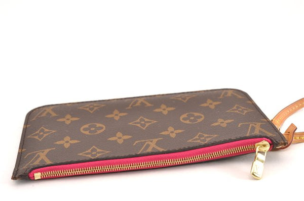 Authentic Louis Vuitton Monogram Neverfull Pouch Purse Clutch Bag Pink LV 6540F