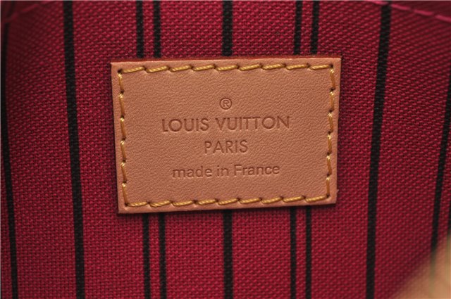 Authentic Louis Vuitton Monogram Neverfull Pouch Purse Clutch Bag Pink LV 6540F