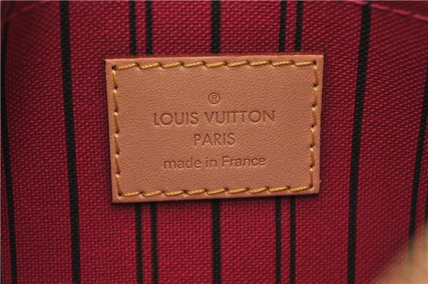 Authentic Louis Vuitton Monogram Neverfull Pouch Purse Clutch Bag Pink LV 6540F