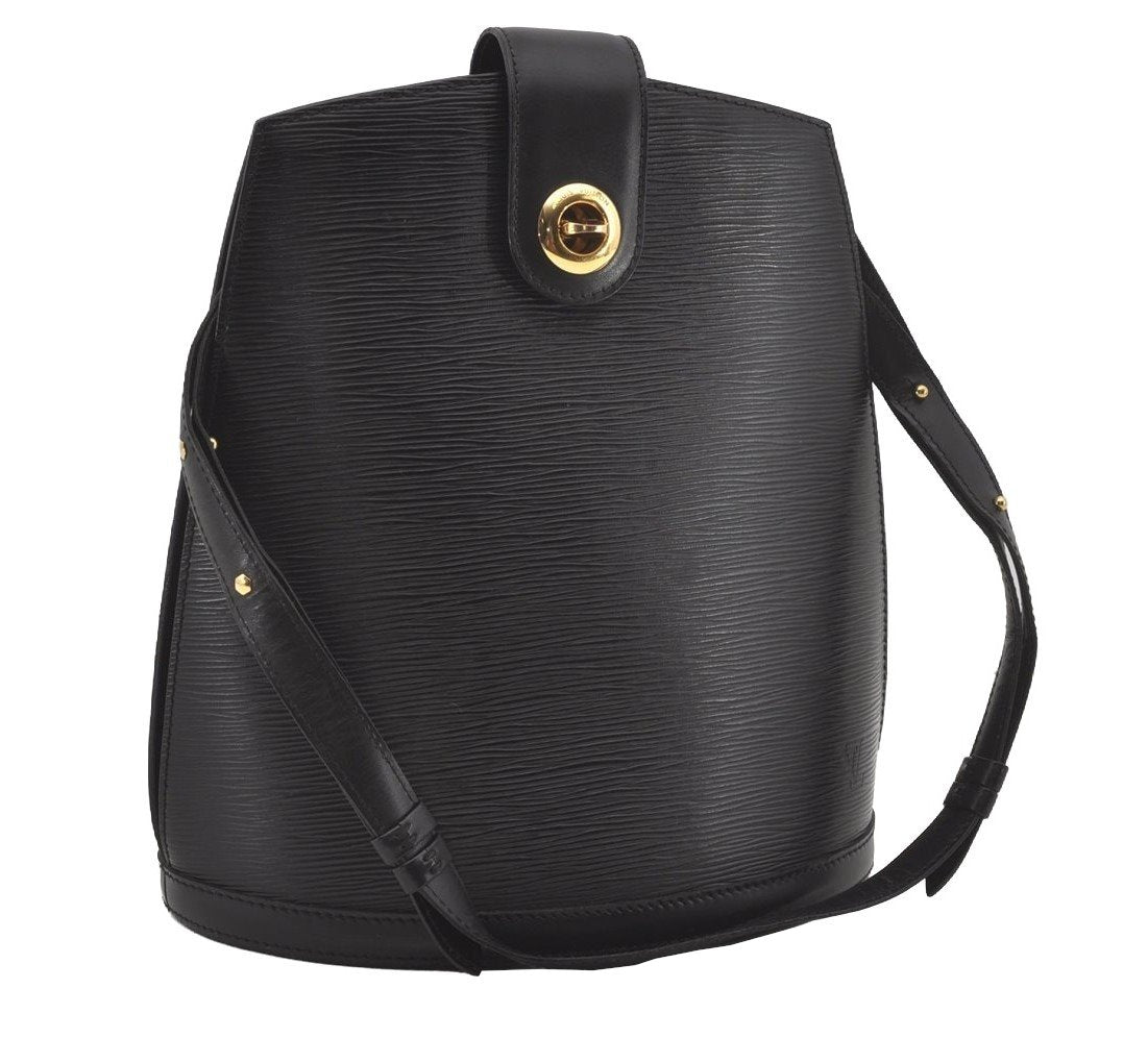 Authentic Louis Vuitton Epi Cluny Shoulder Bag Purse Black M52252 LV 6541I