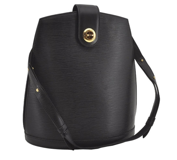 Authentic Louis Vuitton Epi Cluny Shoulder Bag Purse Black M52252 LV 6541I