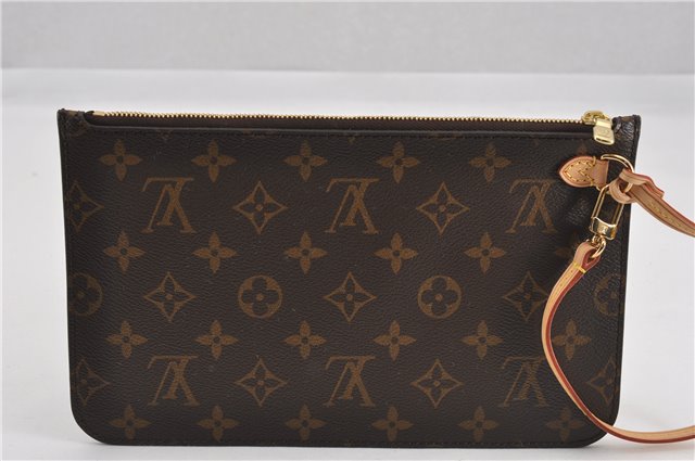 Authentic Louis Vuitton Monogram Neverfull Pouch Purse Clutch Bag LV 6544F