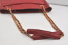 Authentic CHANEL Lamb Skin Matelasse Chain Shoulder Tote Bag Red CC 6544I