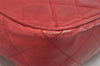 Authentic CHANEL Lamb Skin Matelasse Chain Shoulder Tote Bag Red CC 6544I