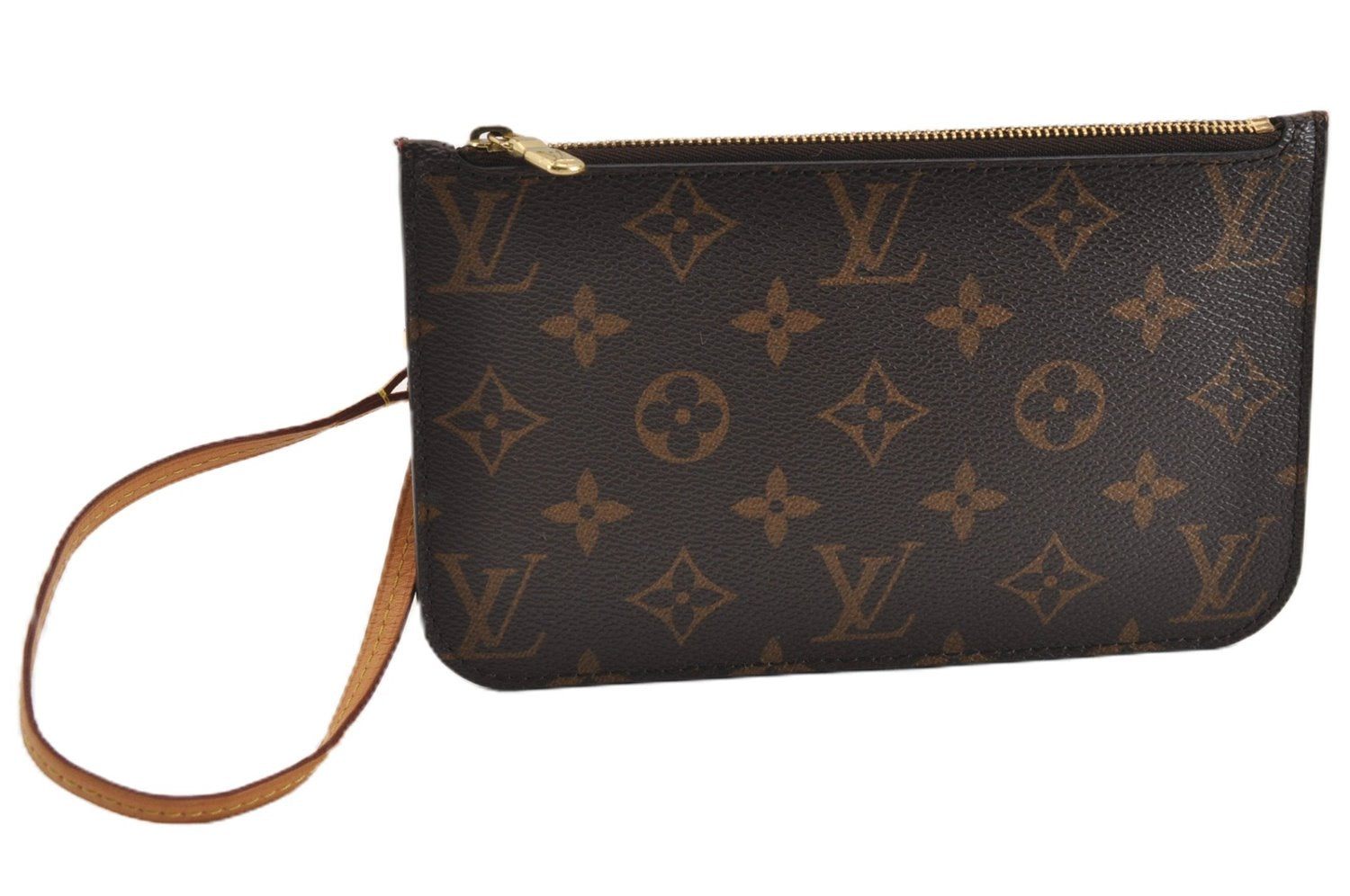 Authentic Louis Vuitton Monogram Neverfull Pouch Purse Clutch Bag LV 6545F