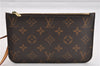 Authentic Louis Vuitton Monogram Neverfull Pouch Purse Clutch Bag LV 6545F