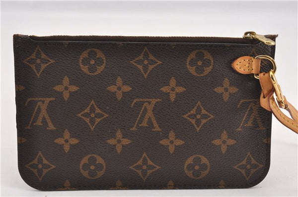 Authentic Louis Vuitton Monogram Neverfull Pouch Purse Clutch Bag LV 6545F