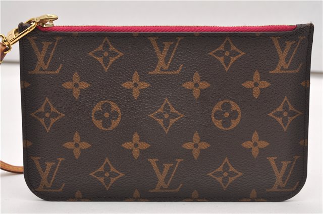 Authentic Louis Vuitton Monogram Neverfull Pouch Purse Clutch Bag Pink LV 6546F