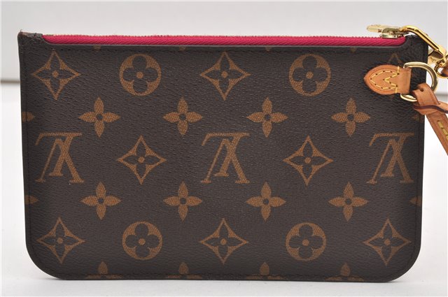 Authentic Louis Vuitton Monogram Neverfull Pouch Purse Clutch Bag Pink LV 6546F