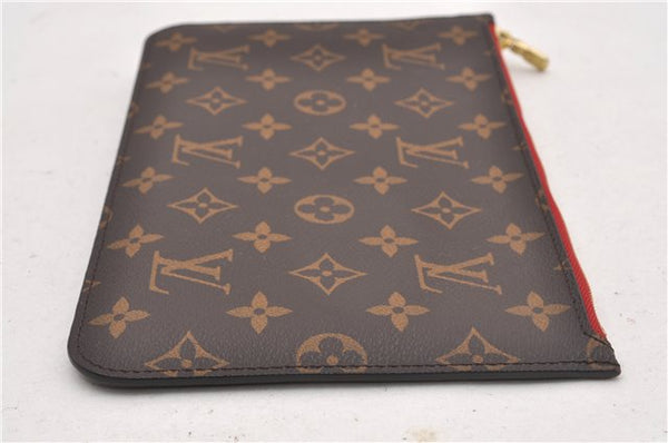 Authentic Louis Vuitton Monogram Neverfull Pouch Purse Clutch Bag Red LV 6547F