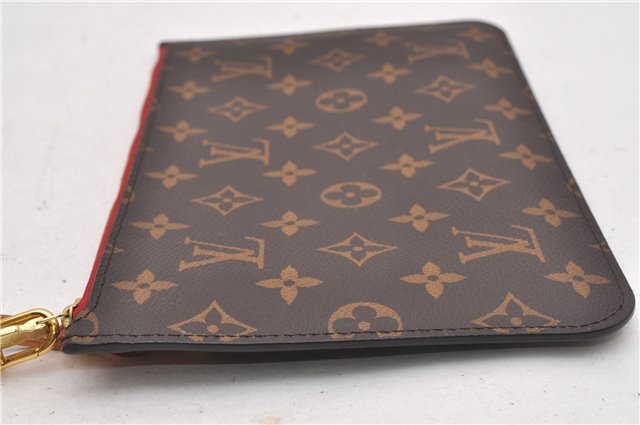 Authentic Louis Vuitton Monogram Neverfull Pouch Purse Clutch Bag Red LV 6547F