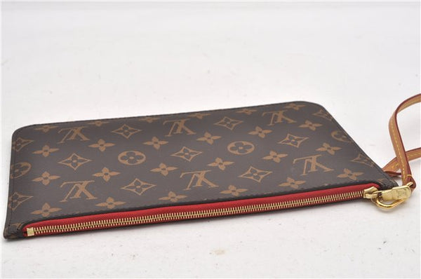 Authentic Louis Vuitton Monogram Neverfull Pouch Purse Clutch Bag Red LV 6547F