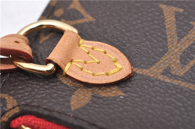 Authentic Louis Vuitton Monogram Neverfull Pouch Purse Clutch Bag Red LV 6547F