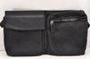 Authentic GUCCI Vintage Waist Body Bag Purse GG Canvas Leather 28566 Black 6547I