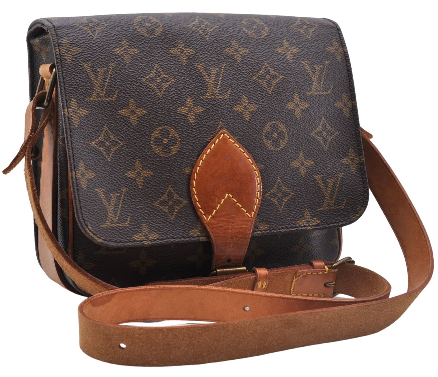 Auth Louis Vuitton Monogram Cartouchiere MM Shoulder Cross Bag M51253 LV 6548D