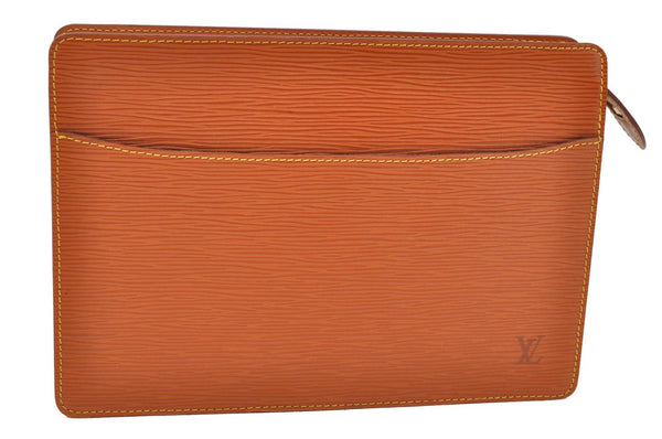 Authentic LOUIS VUITTON Epi Pochette Homme Clutch Bag Brown M52528 LV 6550C