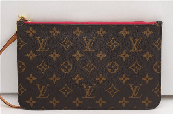 Authentic Louis Vuitton Monogram Neverfull Pouch Purse Clutch Bag Pink LV 6550F
