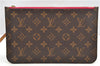 Authentic Louis Vuitton Monogram Neverfull Pouch Purse Clutch Bag Pink LV 6551F