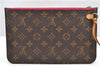 Authentic Louis Vuitton Monogram Neverfull Pouch Purse Clutch Bag Pink LV 6551F