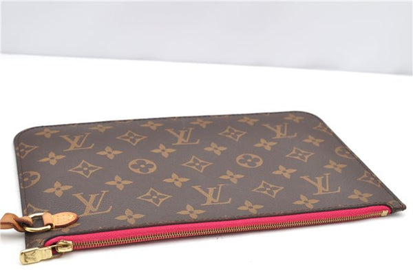 Authentic Louis Vuitton Monogram Neverfull Pouch Purse Clutch Bag Pink LV 6551F