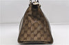 Auth GUCCI GG Crystal Ribbon Shoulder Hand Bag PVC Leather 181490 Brown 6553D