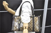 Auth GUCCI GG Crystal Ribbon Shoulder Hand Bag PVC Leather 181490 Brown 6553D