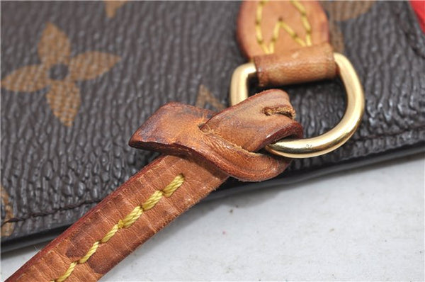 Authentic Louis Vuitton Monogram Neverfull Pouch Purse Clutch Bag Red LV 6553F