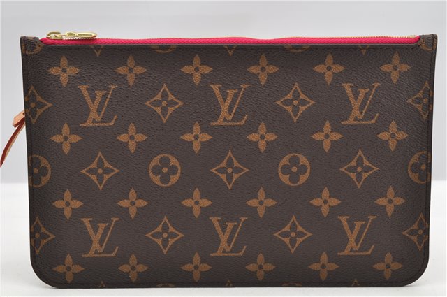 Authentic Louis Vuitton Monogram Neverfull Pouch Purse Clutch Bag Pink LV 6554F