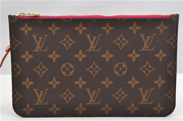 Authentic Louis Vuitton Monogram Neverfull Pouch Purse Clutch Bag Pink LV 6554F