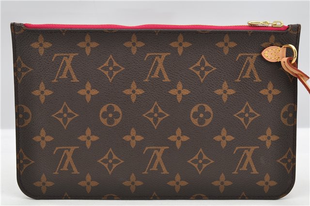 Authentic Louis Vuitton Monogram Neverfull Pouch Purse Clutch Bag Pink LV 6554F