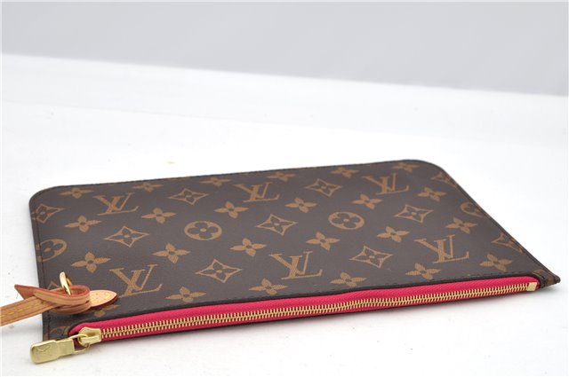 Authentic Louis Vuitton Monogram Neverfull Pouch Purse Clutch Bag Pink LV 6554F
