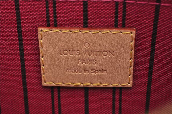 Authentic Louis Vuitton Monogram Neverfull Pouch Purse Clutch Bag Pink LV 6554F