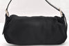 Authentic FENDI Mamma Baguette Shoulder Hand Bag Jersey Leather Black 6554I