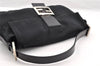 Authentic FENDI Mamma Baguette Shoulder Hand Bag Jersey Leather Black 6554I
