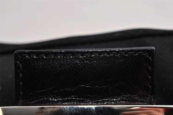 Authentic FENDI Mamma Baguette Shoulder Hand Bag Jersey Leather Black 6554I