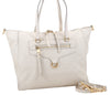 Auth Louis Vuitton Monogram Empreinte Lumineuse PM Tote Bag M93411 White 6555D