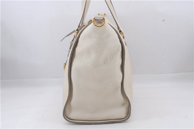 Auth Louis Vuitton Monogram Empreinte Lumineuse PM Tote Bag M93411 White 6555D