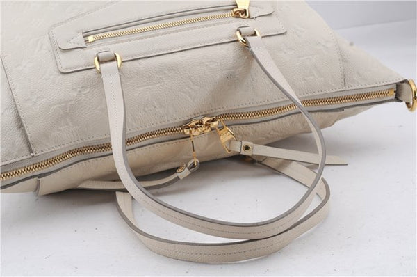 Auth Louis Vuitton Monogram Empreinte Lumineuse PM Tote Bag M93411 White 6555D