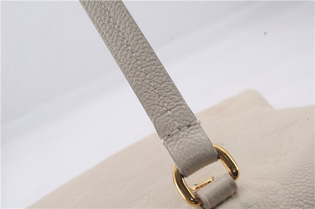 Auth Louis Vuitton Monogram Empreinte Lumineuse PM Tote Bag M93411 White 6555D