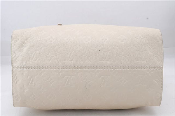 Auth Louis Vuitton Monogram Empreinte Lumineuse PM Tote Bag M93411 White 6555D