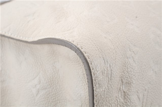 Auth Louis Vuitton Monogram Empreinte Lumineuse PM Tote Bag M93411 White 6555D