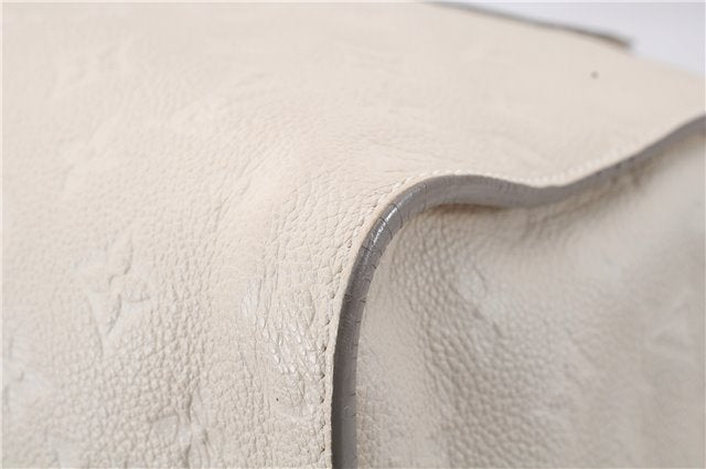 Auth Louis Vuitton Monogram Empreinte Lumineuse PM Tote Bag M93411 White 6555D