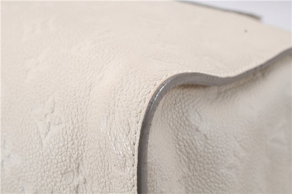 Auth Louis Vuitton Monogram Empreinte Lumineuse PM Tote Bag M93411 White 6555D