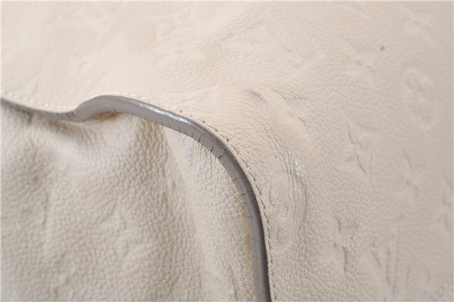 Auth Louis Vuitton Monogram Empreinte Lumineuse PM Tote Bag M93411 White 6555D