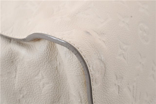 Auth Louis Vuitton Monogram Empreinte Lumineuse PM Tote Bag M93411 White 6555D