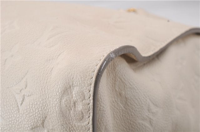 Auth Louis Vuitton Monogram Empreinte Lumineuse PM Tote Bag M93411 White 6555D