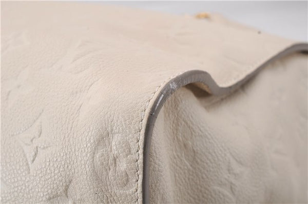 Auth Louis Vuitton Monogram Empreinte Lumineuse PM Tote Bag M93411 White 6555D