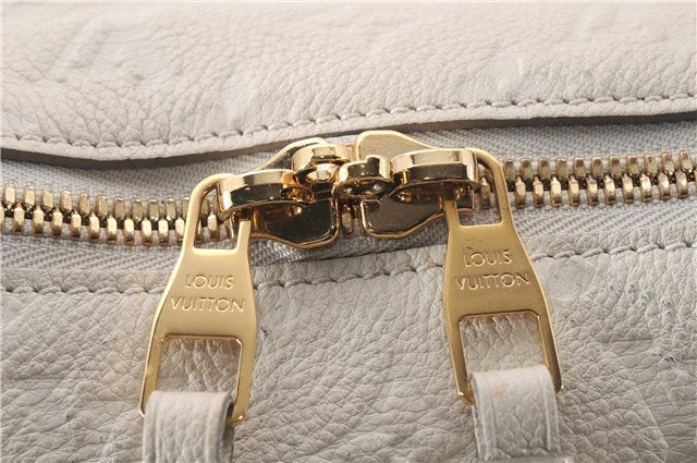 Auth Louis Vuitton Monogram Empreinte Lumineuse PM Tote Bag M93411 White 6555D